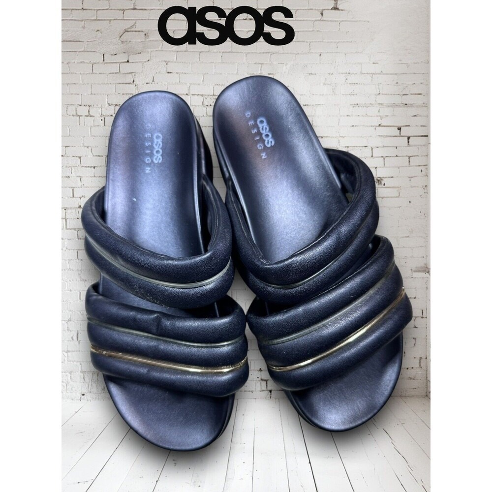 ASOS Sz 9 Thea Padded Platform Mules in Black. Padded Slide Sandals.womens - Picture 3 of 12
